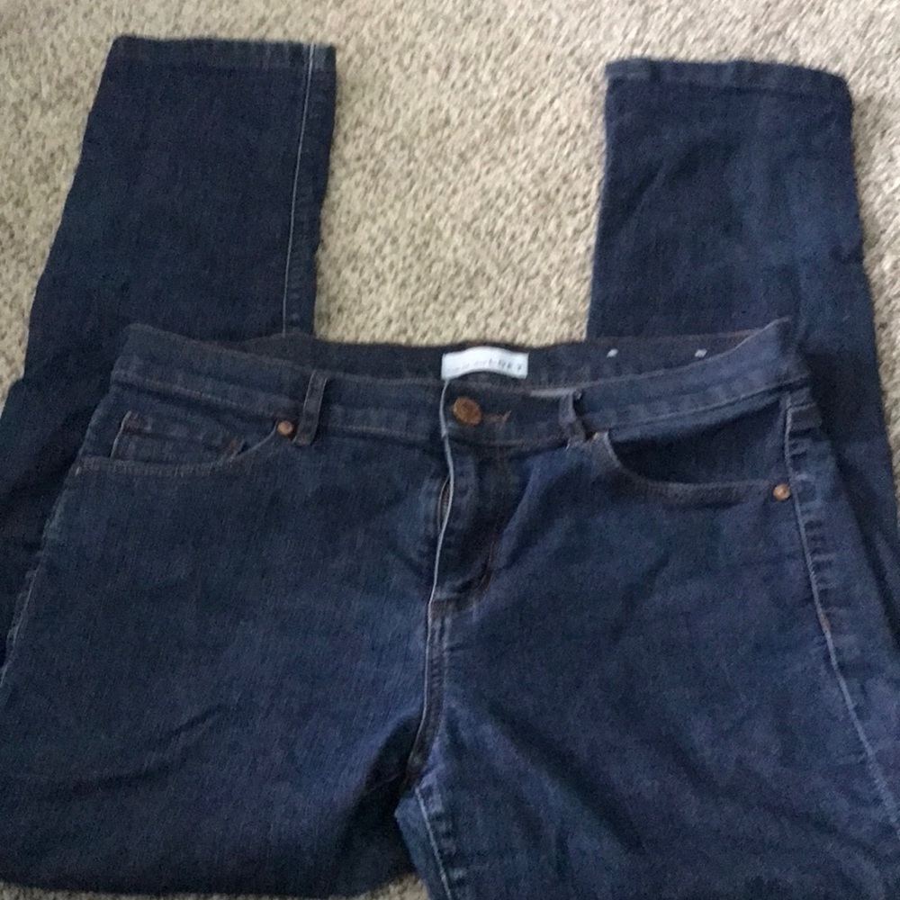 Loft Dark Wash Modern Straight Jeans